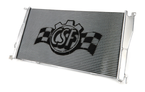 Radiator - 23.625 in W x 2.063 in D - Single Pass - Driver Side Inlet - Passenger Side Outlet - Aluminum - Polished - BMW 1 Series 2008-11 - Each