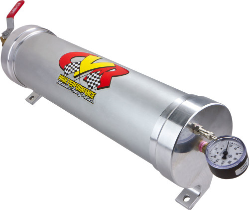 Oil Accumulator - 3 qt Capacity - 4.625 in Diameter - 17.75 in Long - Aluminum - Clear Anodized - Each