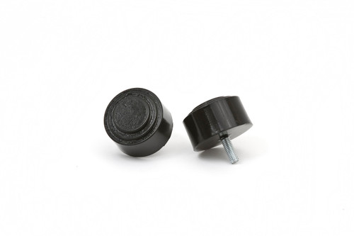 Bump Stop - Button Head - 2.5 in OD - 1.375 in Tall - 3/8 in Stud Mount - Polyurethane - Black - Universal - Pair
