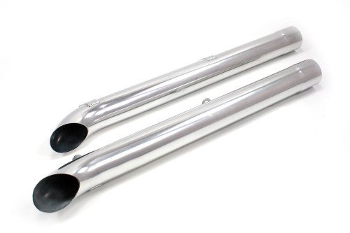 Exhaust Side Pipes - Side Tube - 44.75 in Long - 4 in Inlet - 4 in Outlet - Steel - Silver Ceramic - Chevy Corvette 1963-82 - Pair