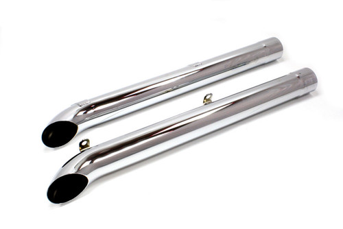 Exhaust Side Pipes - Side Tube - 44.75 in Long - 4 in Inlet - 4 in Outlet - Steel - Chrome - Chevy Corvette 1963-82 - Pair