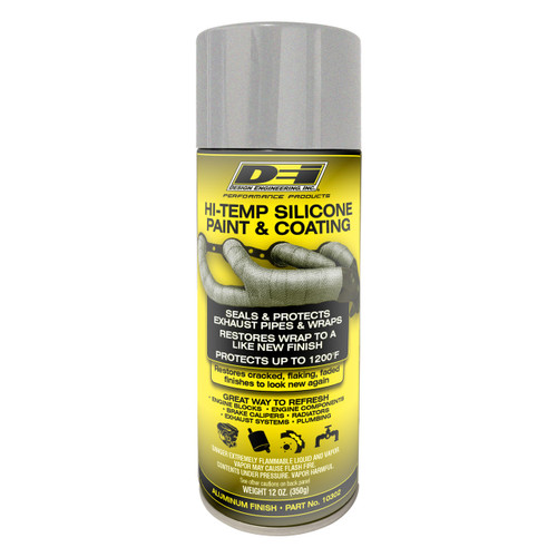 Exhaust Wrap Coating - High Temperature Silicone - 12 oz Aerosol - Silver - Each