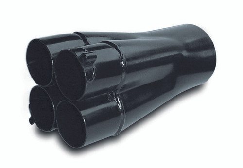 Collector - Slip-On - 4 x 2.25 in Primary Tubes - 4 in Outlet - 12 in Long - Steel - Black Paint - Each