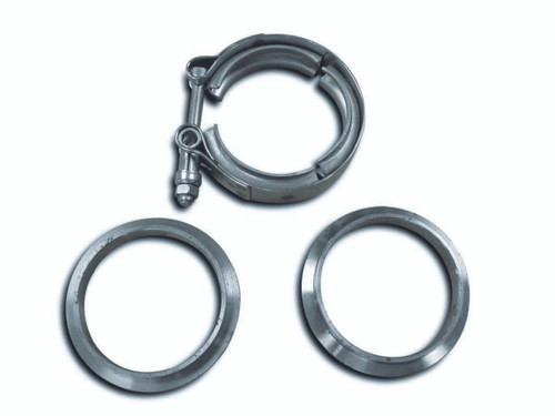 V-Clamp Assembly - 3.5 in OD Tubing - Steel Rings - Stainless Clamp - Kit V-Clamp Assembly - 3.5 in OD Tubing - Steel Rings - Stainless Clamp - Kit