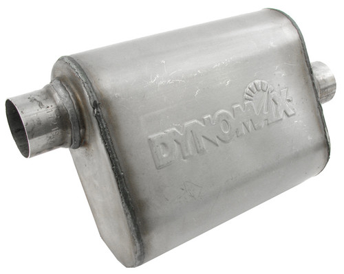 Muffler - Ultra Flo Welded - 3 in Offset Inlet - 3 in Center Outlet - 14 x 9.75 x 4.5 in Oval Body - 19 in Long - Stainless - Natural - Each