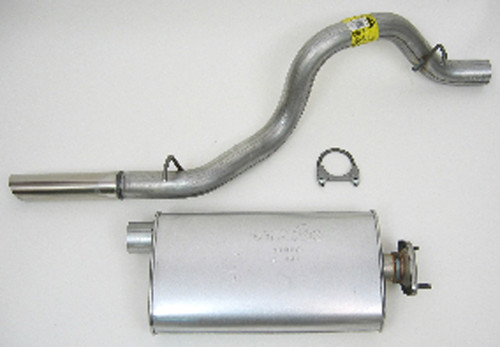 Exhaust System - Super Turbo - Cat-Back - 2.5 in Diameter - Single Rear Exit - 2.5 in Polished Tip - Steel - Aluminized - Jeep Inline-6 - 2-Door - Jeep Wrangler TJ 2000-06 - Kit