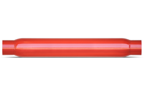 Muffler - Thrush Glasspack - 2.25 in Center Inlet - 2.25 in Center Outlet - 20 x 3.5 in Round Body - 25 in Long - Steel - Red Powder Coat - Universal - Each