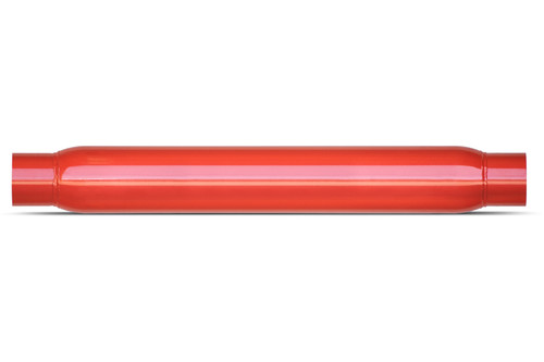 Muffler - Thrush Glasspack - 2.25 in Center Inlet - 2.25 in Center Outlet - 22 x 3.5 in Round Body - 27 in Long - Steel - Red Powder Coat - Universal - Each