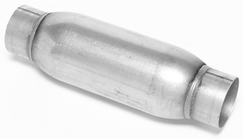 Muffler - Race Series Bullet - 4 in Center Inlet - 4 in Center Outlet - 12 x 5 in Round Body - 16.5 in Long - Steel - Aluminized - Universal - Each Muffler - Race Series Bullet - 4 in Center Inlet - 4 in Center Outlet - 12 x 5 in Round Body - 16.5 in Long - Steel - Aluminized - Universal - Each