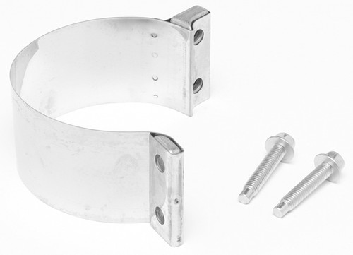 Exhaust Clamp - Band Clamp - 2.5 in Diameter - 3 in Wide Band - Butt Joint - Stainless - Natural - Each