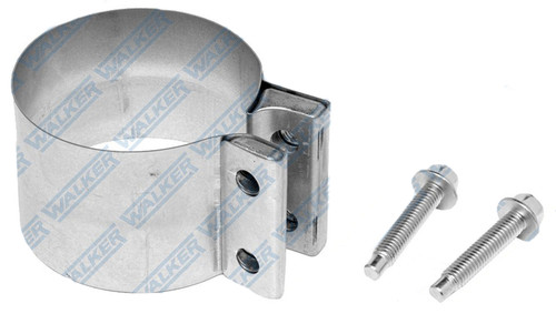 Exhaust Clamp - Band Clamp - 2.5 in Diameter - 3 in Wide Band - Lap Joint - Steel - Aluminized - Each
