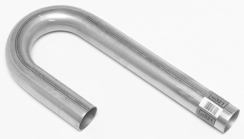 Exhaust Bend - J-Bend - Mandrel - 2.25 in Diameter - 3.5 in Radius - 6 x 15 in Legs - 16 Gauge - Steel - Aluminized - Each