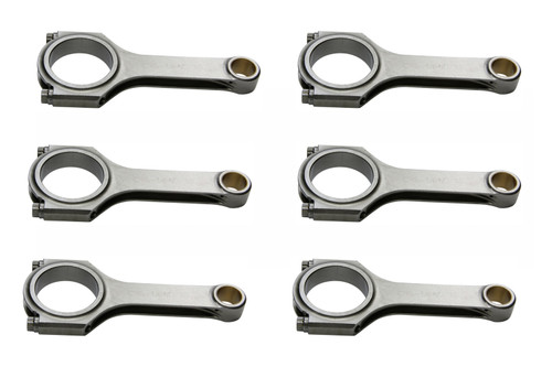 Connecting Rod - H Beam - 5.680 in Long - Bushed - 3/8 in Cap Screws - ARP2000 Bolt - Forged - Steel - Nissan 6-Cylinder - Set of 6 Connecting Rod - H Beam - 5.680 in Long - Bushed - 3/8 in Cap Screws - ARP2000 Bolt - Forged - Steel - Nissan 6-Cylinder - Set of 6