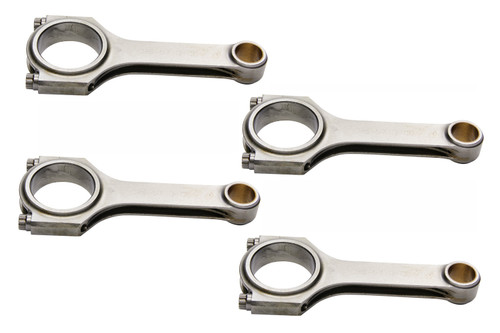 Connecting Rod - H Beam - 5.710 in Long - Bushed - 3/8 in Cap Screws - ARP2000 Bolt - Forged - Steel - GM Quad 4.000 - Set of 4