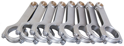 Connecting Rod - H Beam - 6.200 in Long - Bushed - 7/16 in Cap Screws - 8740 Bolt - Forged - Steel - Small Block Chevy / Ford - Set of 8 Connecting Rod - H Beam - 6.200 in Long - Bushed - 7/16 in Cap Screws - 8740 Bolt - Forged - Steel - Small Block Chevy / Ford - Set of 8