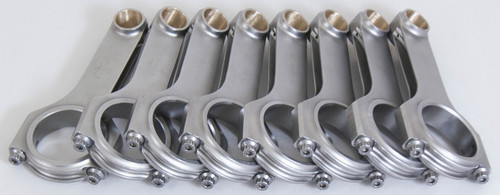 Connecting Rod - H Beam - 6.358 in Long - Bushed - 7/16 in Cap Screws - 8740 Bolt - Forged - Steel - Mopar B-Series - Set of 8 Connecting Rod - H Beam - 6.358 in Long - Bushed - 7/16 in Cap Screws - 8740 Bolt - Forged - Steel - Mopar B-Series - Set of 8