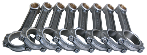 Connecting Rod - I-Beam - 6.250 in Long - Bushed - 7/16 in Cap Screws - 8740 Bolt - Forged - Steel - Small Block Chevy - Set of 8