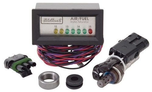 Air-Fuel Ratio Gauge - 12:1-15:1 AFR - Electric - Analog - 3 in Length - 1-1/2 in Tall - Rectangle - Silver Face - Each