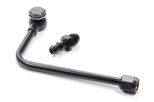 Carburetor Fuel Line - 3/8 in Hose Barb Inlet - 5/8-20 in Outlet - Steel - Black - Edelbrock Performer / Thunder AVS Carburetors - Kit