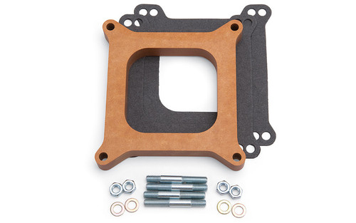 Carburetor Spacer - 0.75 in Thick - Open - Square Bore - Gaskets / Hardware Included - Wood - Natural - Each Carburetor Spacer - 0.75 in Thick - Open - Square Bore - Gaskets / Hardware Included - Wood - Natural - Each