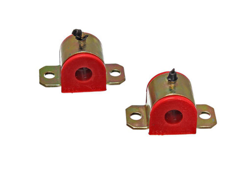 Sway Bar Bushing - Hyper-Flex - Front - Greasable - 0.688 in Bar - Polyurethane / Steel - Red / Cadmium - GM F-Body / X-Body 1967-74 - Kit