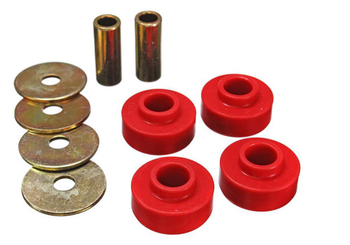 Differential Housing Mount Bushing - Hyper-Flex - Polyurethane / Steel - Red / Cadmium - SVT Cobra - Ford Mustang 1999-2004 / Ford Thunderbird 1989-97 - Pair Differential Housing Mount Bushing - Hyper-Flex - Polyurethane / Steel - Red / Cadmium - SVT Cobra - Ford Mustang 1999-2004 / Ford Thunderbird 1989-97 - Pair