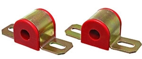 Sway Bar Bushing - Hyper-Flex - Non-Greasable - 0.875 in Bar - Bracket - Polyurethane / Steel - Red / Cadmium - Universal - Pair