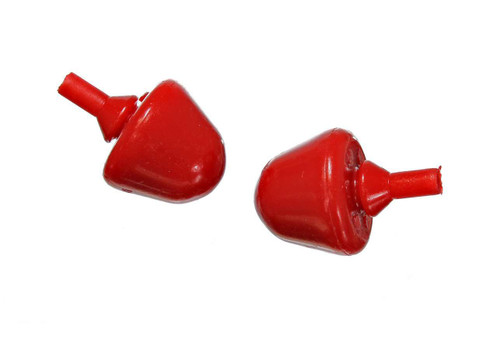 Bump Stop - Hyper-Flex - Cone - 1.813 in OD - 1.563 in Tall - Pull-Through Style - Fits 9/16 in Hole - Polyurethane - Red - GM 1970-99 - Pair