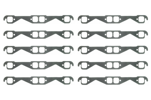 Exhaust Header / Manifold Gasket - 1.500 in Square Port - Steel Core Laminate - Small Block Chevy - Set of 10