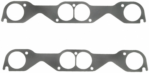Exhaust Header / Manifold Gasket - 2.190 in Round Port - Steel Core Laminate - Small Block Chevy - Pair