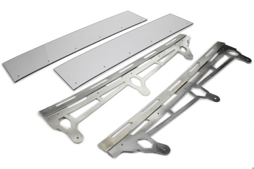 Spoiler - ABC - 60 x 6.5 in - 90 Degrees - 2-Piece - Polycarbonate Spoiler - Natural Aluminum Brackets - Kit Spoiler - ABC - 60 x 6.5 in - 90 Degrees - 2-Piece - Polycarbonate Spoiler - Natural Aluminum Brackets - Kit