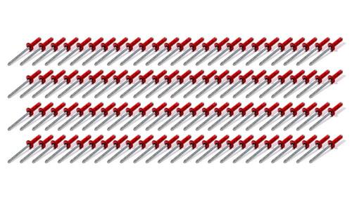 Rivet - Avex Style - 3/8 in Head - 3/16 in Steel Mandrel - 1/2 in Grip Range - Aluminum - Red Powder Coat - Set of 100