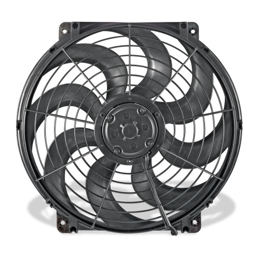 Electric Cooling Fan - S-Blade - 16 in Fan - Push / Pull - 2500 CFM - 24V - Curved Blade - 16.625 in x 15.75 in x 3.75 in Thick - Plastic - Each
