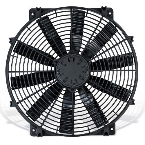 Electric Cooling Fan - LoBoy - 16 in Fan - Puller - 3000 CFM - 12V - Straight Blade - 16 x 16.5 in - 3.188 in Thick - Plastic - Kit