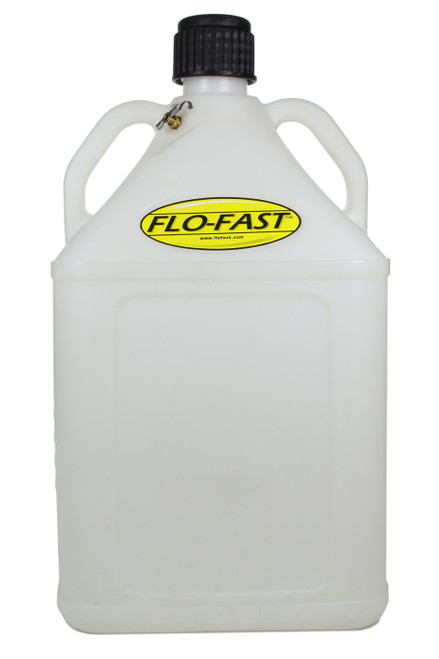 Utility Jug - 15 Gal - 14.5 x 15 x 27 in Tall - O-Ring Seal Cap - Petcock Vent - Square - Plastic - Natural - Each