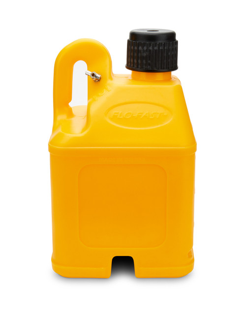 Utility Jug - Stackable - 5 gal - 11 x 11.25 x 18.5 in Tall - O-Ring Seal Cap - Petcock Vent - Square - Plastic - Yellow - Each