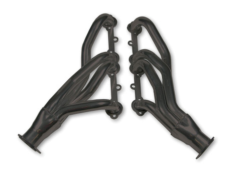Headers - Mid Length - 1.5 in Primary - 2.5 in Collector - Gaskets / Hardware Included - Steel - Black Paint - Small Block Chevy - GM A-Body / B-Body / F-Body / G-Body / X-Body 1967-91 - Pair