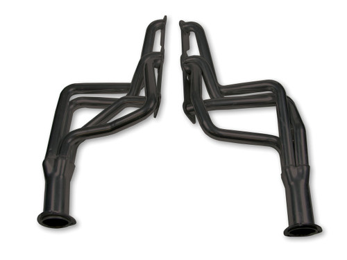 Headers - Full Length - 1.625 in Primary - 3 in Collector - Gaskets / Hardware Included - Steel - Black Paint - Pontiac V8 - GM A-Body / F-Body 1964-79 - Pair