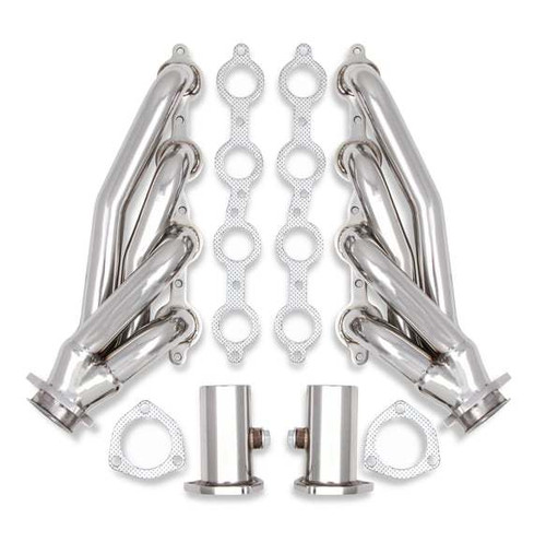 Headers - Shorty - 1.625 in Primary - 2.5 in Collector - Gaskets / Hardware Included - Stainless - Polished - GM LS-Series - Pair