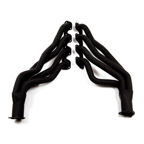 Headers - Full Length - 1.75 in Primary - 3 in Collector - Gaskets / Hardware Included - Steel - Black Paint - Ford Cleveland / Modified - Ford / Mercury 1970-74 - Pair