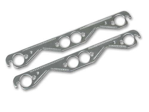 Exhaust Header / Manifold Gasket - Real Seal - 1.630 in Round Port - Re-Useable - Multi-Layered Aluminum - Small Block Chevy - Pair