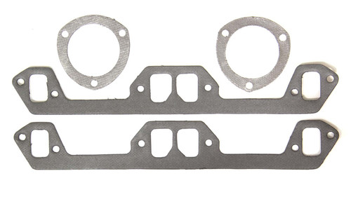 Exhaust Header / Manifold Gasket - 1.640 x 1.230 in Port - 3 in Collector Gaskets Included - Graphite - Small Block Mopar - Pair