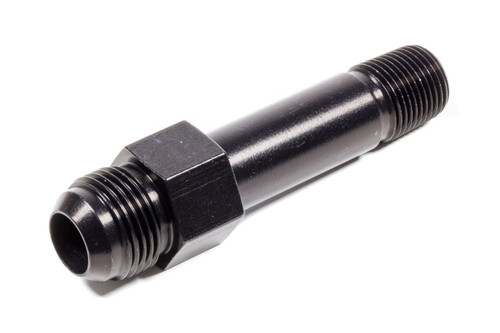 Fitting - Adapter - Straight - 12 AN Male to 1/2 in NPT Male - 4.4 in Long - Aluminum - Black Anodized - Oil Pressure Fittings - Each