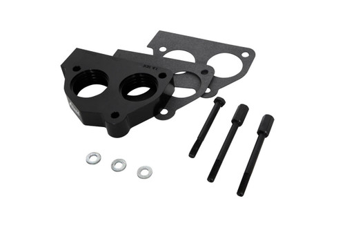 Throttle Body Spacer - Poweraid - 1 in Thick - Gasket / Hardware - Aluminum - Black Anodized - GM Fullsize Truck 1988-95 - Each