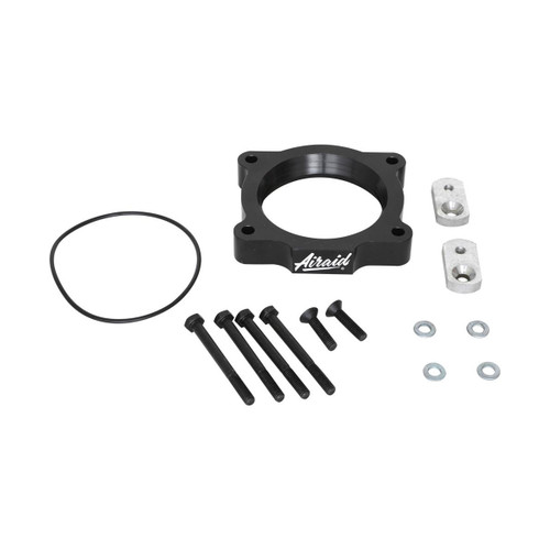 Throttle Body Spacer - Poweraid - 1 in Thick - Gasket / Hardware - Aluminum - Black Anodized - GM V6 - Each