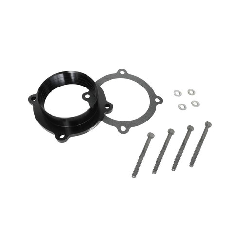 Throttle Body Spacer - Poweraid - 1 in Thick - Gasket / Hardware - Aluminum - Black Anodized - Mopar V6 - Each