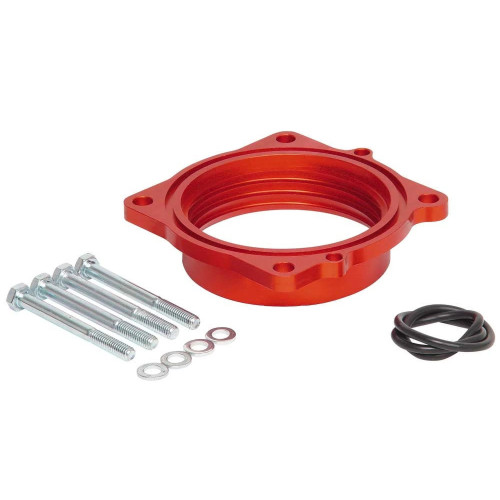 Throttle Body Spacer - Poweraid - 1 in Thick - Gasket / Hardware - Aluminum - Red Anodized - Mopar Gen III Hemi 2005-13 - Kit
