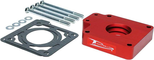 Throttle Body Spacer - Poweraid - 1 in Thick - Gasket / Hardware - Aluminum - Red Anodized - Small Block Ford - Ford Mustang 1988-93 - Kit