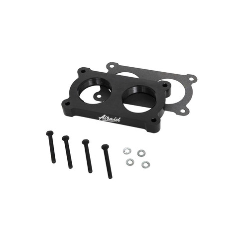 Throttle Body Spacer - Poweraid - 1 in Thick - Gasket / Hardware - Aluminum - Black Anodized - Ford Modular - Ford Mustang 2005-09 - Each