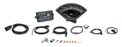Gauge Kit - RTX Series - Analog - Fuel / Oil Pressure / Speedometer / Tachometer / Voltmeter / Water Temperature - Black Face - Chevy Fullsize Car 1955-56 - Kit